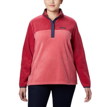 Columbia Benton Springs Half Snap Plus Size, Pullover Rosas Rojos Morados Para Mujer | 746891-HYQ